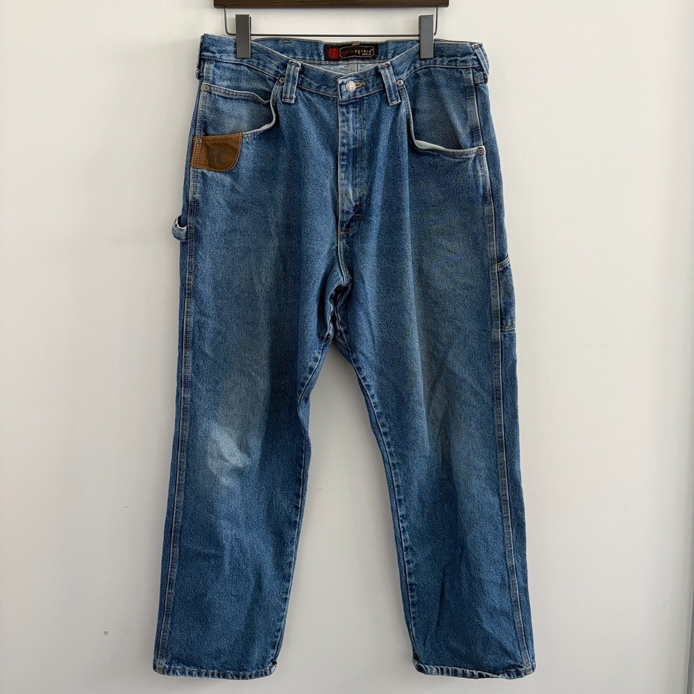 Wrangler RIGGS Workwear DuraShield Carpenter Jeans Mens 36x32 Blue Denim 3W020AI
